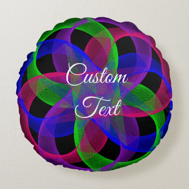 Almofada Redonda Travesseiro Arredondado Geométrico de Loop Duplo (Frente)
