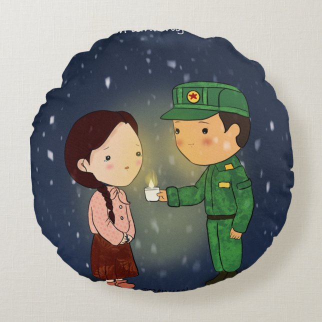 Almofada Redonda Travesseiro baseado no tema Kdrama (Frente)