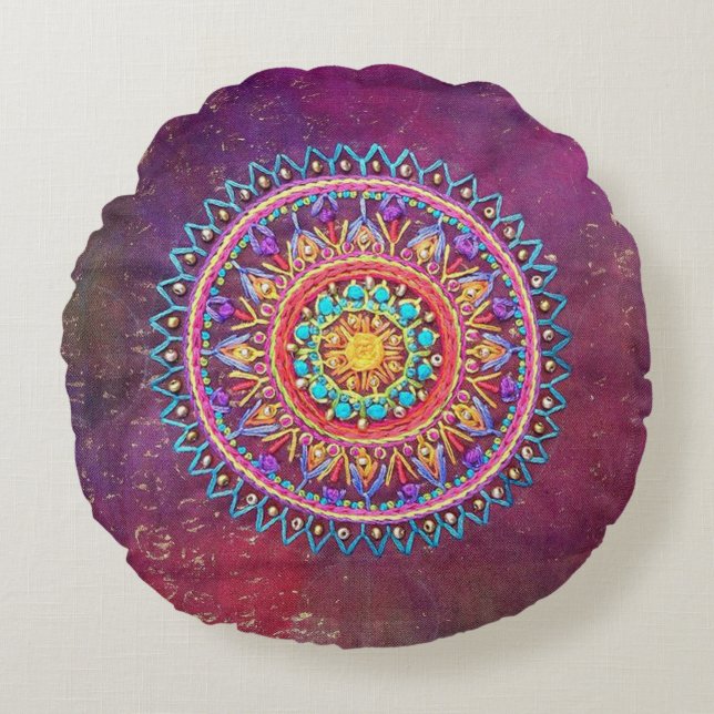 Almofada Redonda Travesseiro boémio do estilo (Frente)