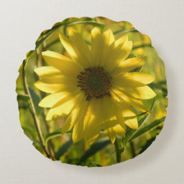 Almofada Redonda Travesseiro Brilhante De Girassol