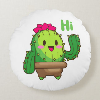 Almofada Redonda Travesseiro Cacto Sorridente – Hello Plant Design