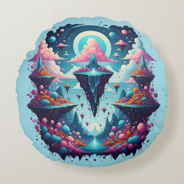 Almofada Redonda Travesseiro Celestial Dreamscape (Frente)