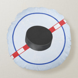 Almofada Redonda Travesseiro Center do disco do gelo do hóquei