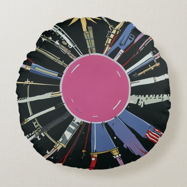 Almofada Redonda travesseiro circular (Frente)