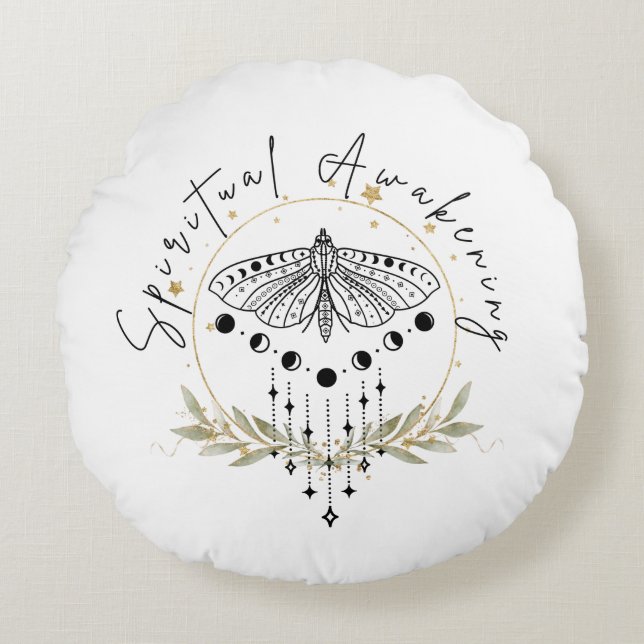 Almofada Redonda Travesseiro circular de despertar espiritual (Frente)