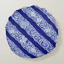 Travesseiro circular de Elegância Azul