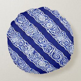 Almofada Redonda Travesseiro circular de Elegância Azul