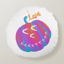 Travesseiro circular Pumpkin Psicodélico