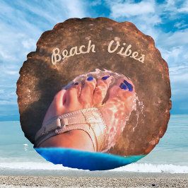 Almofada Redonda Travesseiro Circular Sandals Beach Vibes