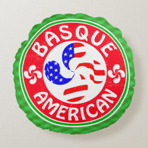 Almofada Redonda Travesseiro da Cruz Vermelha Americana Basca