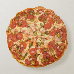 Almofada Redonda Travesseiro da pizza - lance redondo da pizza