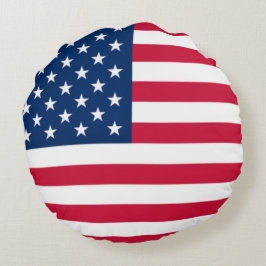 Almofada Redonda Travesseiro da Ronda de Bandeira Americana Patriót