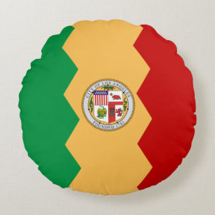 Almofada Redonda Travesseiro da Ronda de Bandeira de Los Angeles
