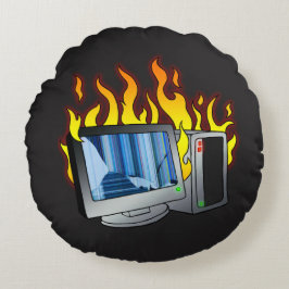 Almofada Redonda Travesseiro da Ronda de Incêndio do Computador