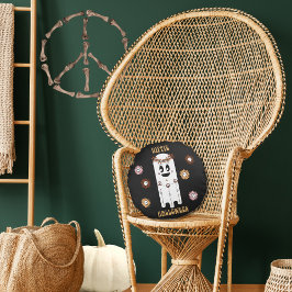 Almofada Redonda Travesseiro da Ronda do Fantasma de Hippie Hallowe