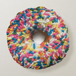 Almofada Redonda Travesseiro da Rosquinha do Rainbow Sprinkkle