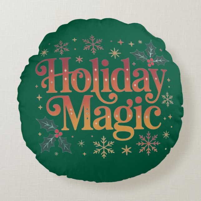 Almofada Redonda Travesseiro das Crianças de Natal | Decoração de F (Frente)