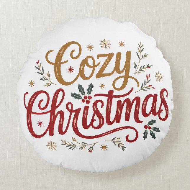 Almofada Redonda Travesseiro das Crianças de Natal | Decoração de F (Frente)