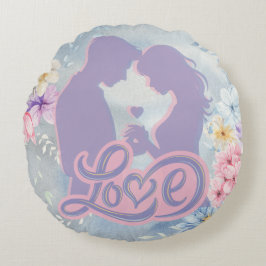 Almofada Redonda Travesseiro de amor em camadas - Presente de Dia d