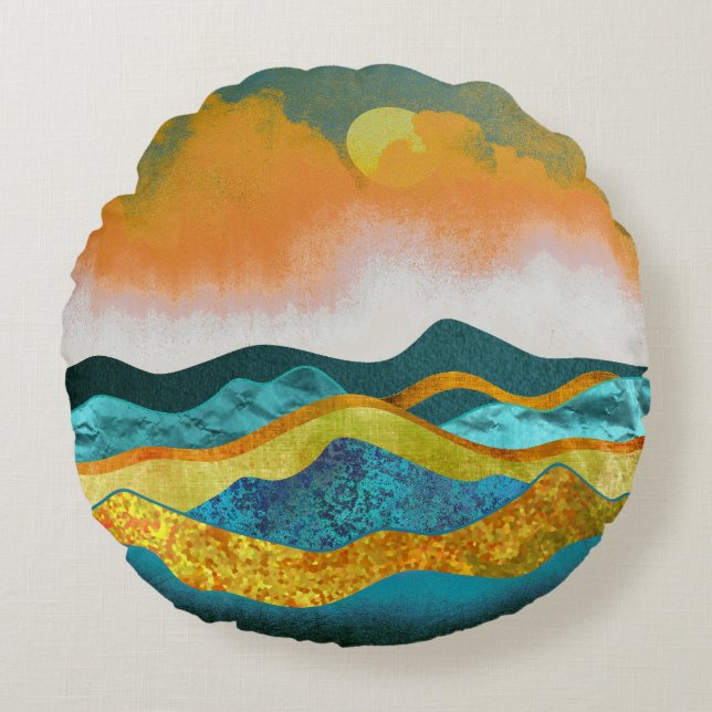 Almofada Redonda Travesseiro de Arremesso de Tempestade de Chuva (Frente)