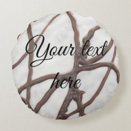 Almofada Redonda Travesseiro de bolo de bolor preto e branco