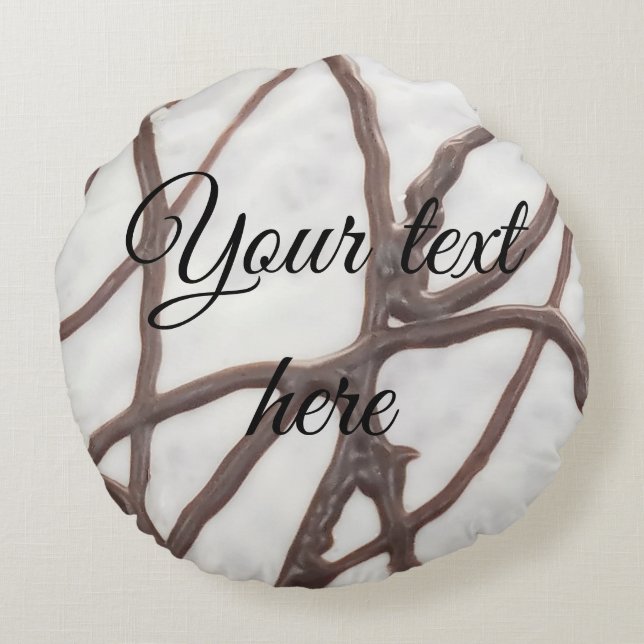 Almofada Redonda Travesseiro de bolo de bolor preto e branco (Verso)