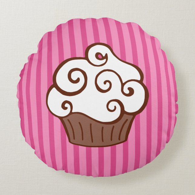 Almofada Redonda Travesseiro de Cupcake Redondo (Frente)