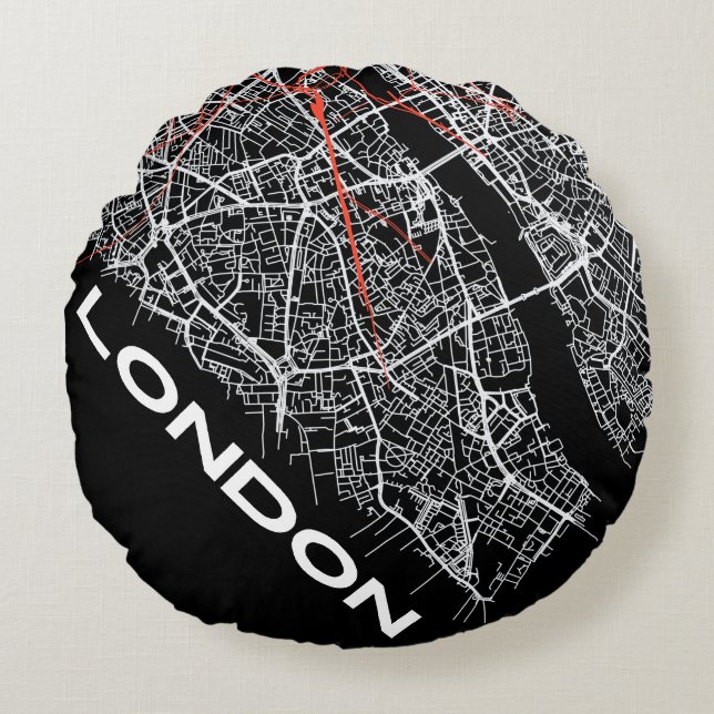 Almofada Redonda Travesseiro de Design de Londres (Frente)
