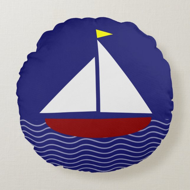 Almofada Redonda travesseiro de ênfase do estilo marinho (Frente)