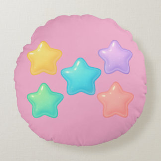 Almofada Redonda Travesseiro de Estrela de Geléia Neon | Luz Kawaii