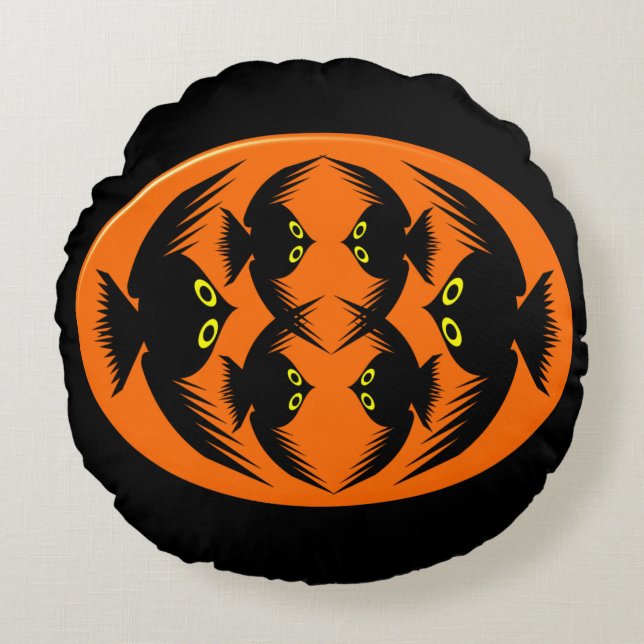 Almofada Redonda Travesseiro de Halloween Crows (Frente)