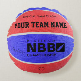 Almofada Redonda TRAVESSEIRO DE JOGO OFICIAL BASKETBALL Azul D Verm