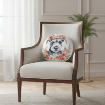 Travesseiro de lançamento floral 'Amo meu Schnauze
