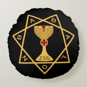 Almofada Redonda Travesseiro de logotipo Dourado da Estrela Negra d