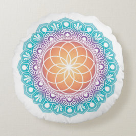 Almofada Redonda Travesseiro de Meditação Mandala Semente da Vida