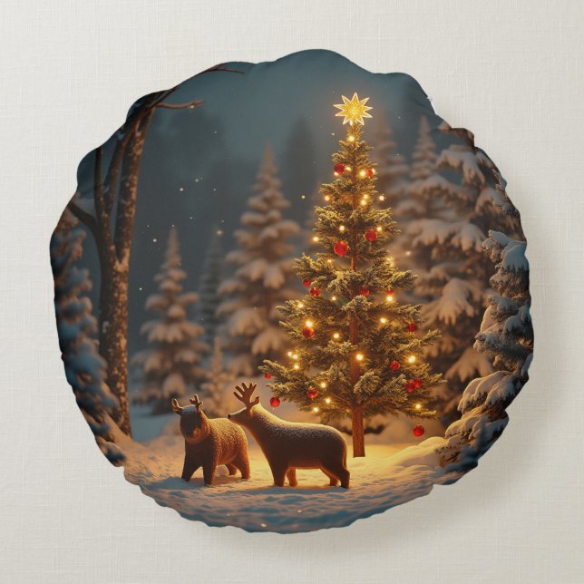 Almofada Redonda Travesseiro de Natal (Verso)