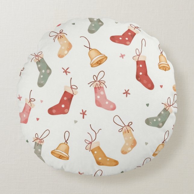 Almofada Redonda travesseiro de natal С (Frente)
