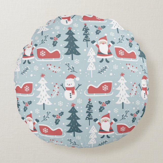 Almofada Redonda Travesseiro de Natal Cozy Round (Frente)