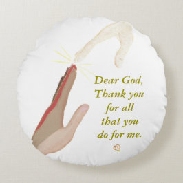 Almofada Redonda Travesseiro de oração de mão universal com energia