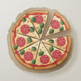 Almofada Redonda Travesseiro De Pizza De Pepperoni Redonda Com Rece