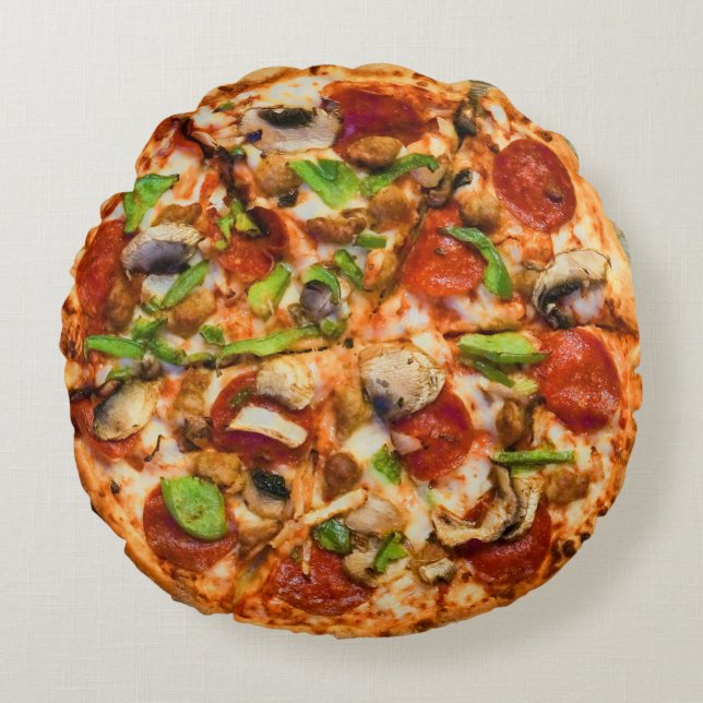 Almofada Redonda Travesseiro de pizza desagradável (Frente)