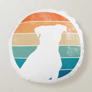 Almofada Redonda Travesseiro De Silhueta De Cão Retroativo - Vintag