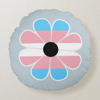 Almofada Redonda Travesseiro de Sinalizador do Orgulho Transgênero,