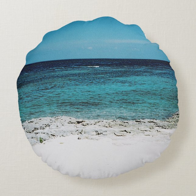 Almofada Redonda Travesseiro de Vista Tropical (Verso)