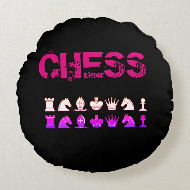 Almofada Redonda travesseiro de xadrez (Frente)