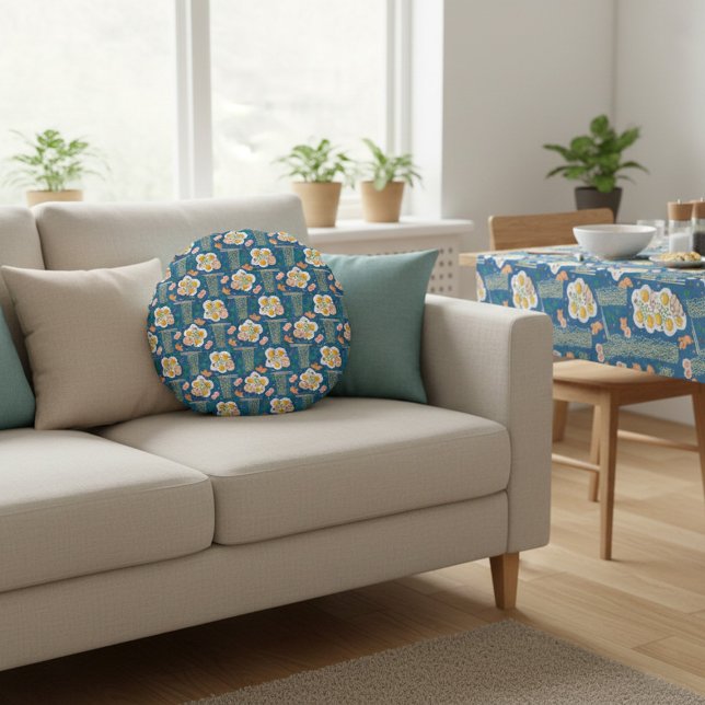 Almofada Redonda Travesseiro decorativo Asiático Inspirado na Comid (Criador carregado)