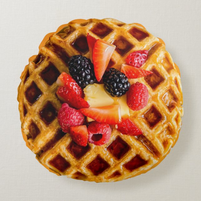 Almofada Redonda Travesseiro decorativo Berry Waffle Round (Frente)