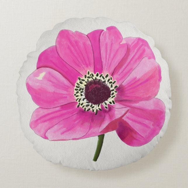 Almofada Redonda Travesseiro Decorativo Blush Bloom (Frente)