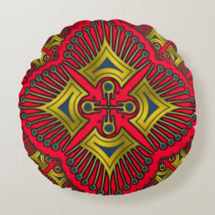 Almofada Redonda Travesseiro decorativo circular 3D digital colorid