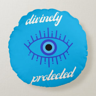 Almofada Redonda Travesseiro decorativo com proteção divina